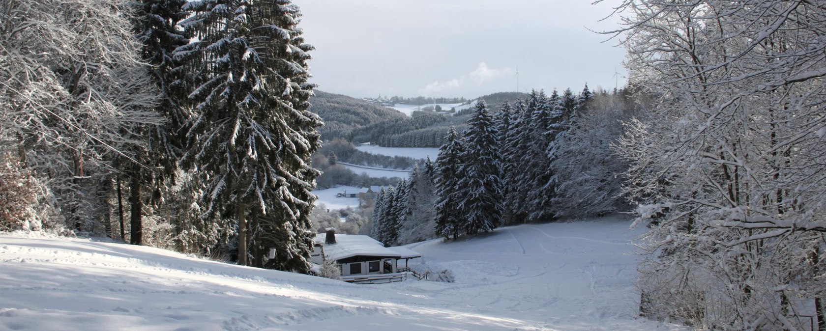 Blick Skipiste Wolfsschlucht (oberer Teil), © Tourist-Information Prümer Land (Archivfoto) Blick Skipiste Wolfsschlucht (oberer Teil), © Tourist-Information Prümer Land (Archivfoto)
