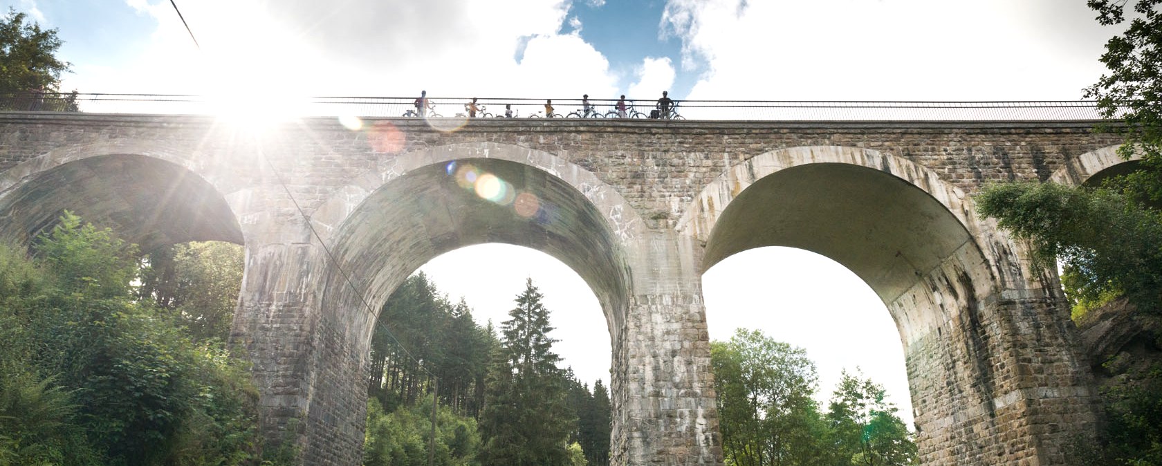 A highlight of the cycle route: the Reichenstein Viaduct of the Vennbahn, © vennbahn.eu A highlight of the cycle route: the Reichenstein Viaduct of the Vennbahn, © vennbahn.eu