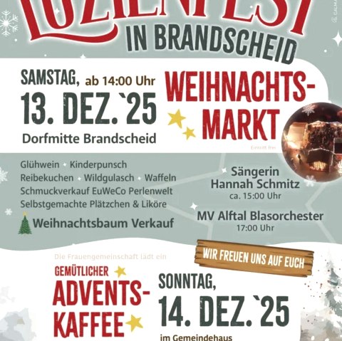 Plakat Luzienfest, © Ortsgemeinde Brandscheid Plakat Luzienfest, © Ortsgemeinde Brandscheid