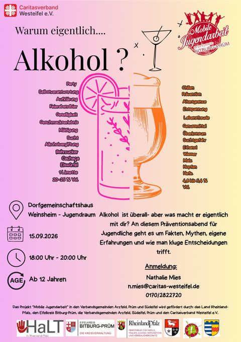 A poster for educating about alcohol. It provides information about an event for young people that addresses facts and myths surrounding alcohol.