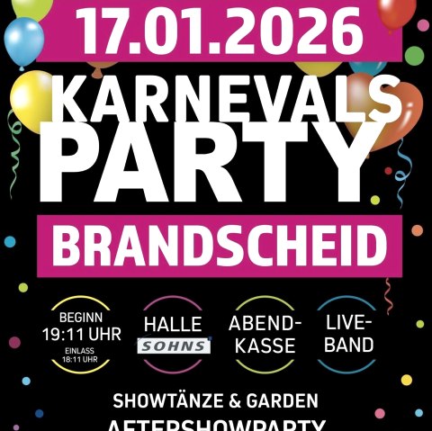 Plakat Karnevalsparty, &copy; KG Schneifelnarren