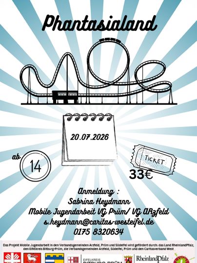 Une affiche publicitaire pour un séjour au Heide Park Soltau avec des informations sur les vacances d'été 2026. Elle comprend l'entrée, les hébergements et les repas pour un prix de 170 euros.
