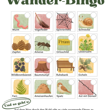 Spielbogen zum Wander-Bingo