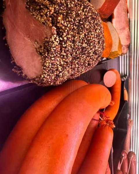 Display in the country butcher shop